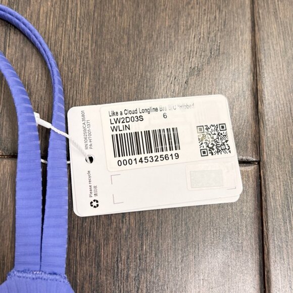 Lululemon NWT Like a Cloud Ribbed Longline Bra B/C Cup Wild Indigo - Picture 6 of 10